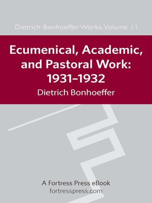 cover image of Ecumenical, Academic, and Pastoral Work